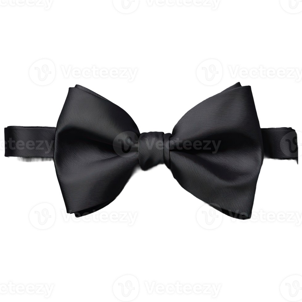 AI generated Classic Black Bow Tie isolated on transparent background png