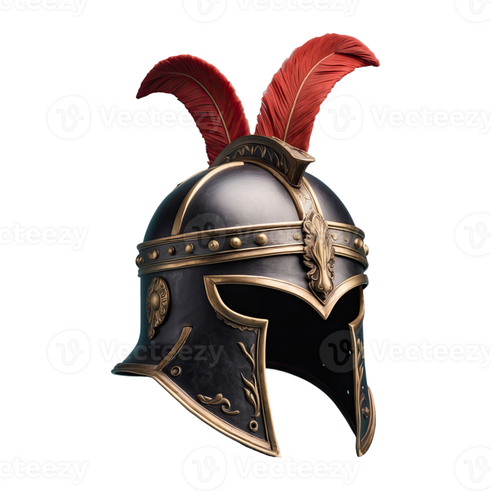 AI generated Gallic Helmet isolated on transparent background png