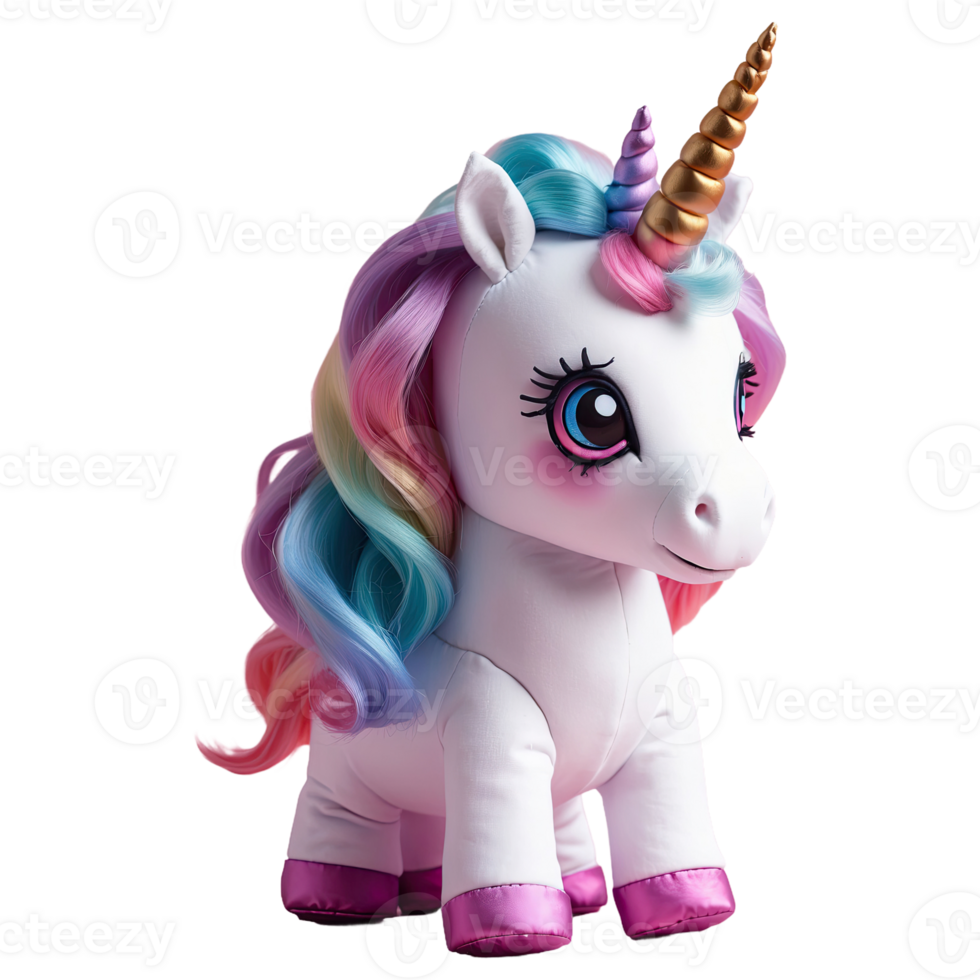 ai generado unicornio muñeca aislado en transparente antecedentes png