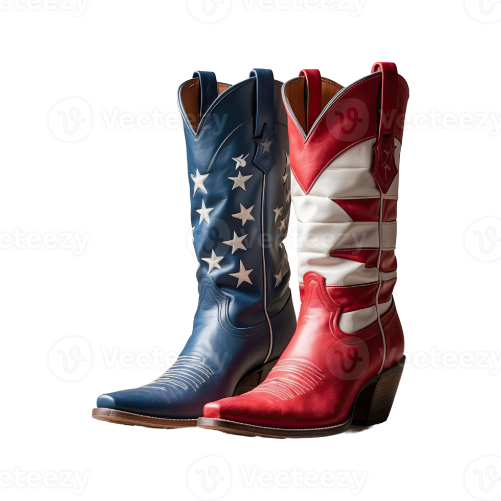 AI generated American Flag Cowboy Boot isolated on transparent background png