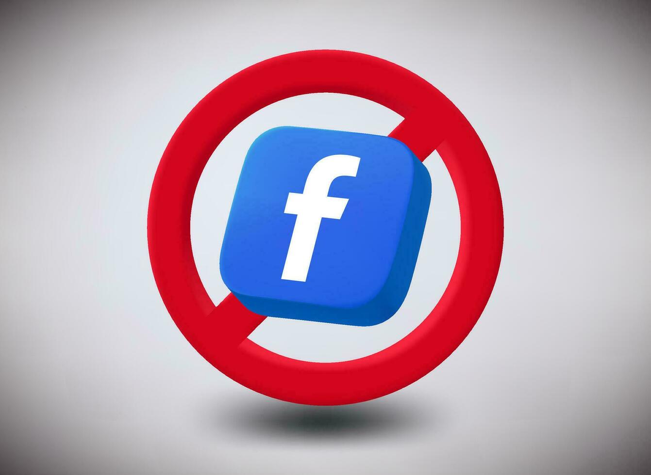 Facebook social medios de comunicación plataforma prohibición concepto. vector 3d editorial ilustración. pavo, fethiye, noviembre 20, 2023