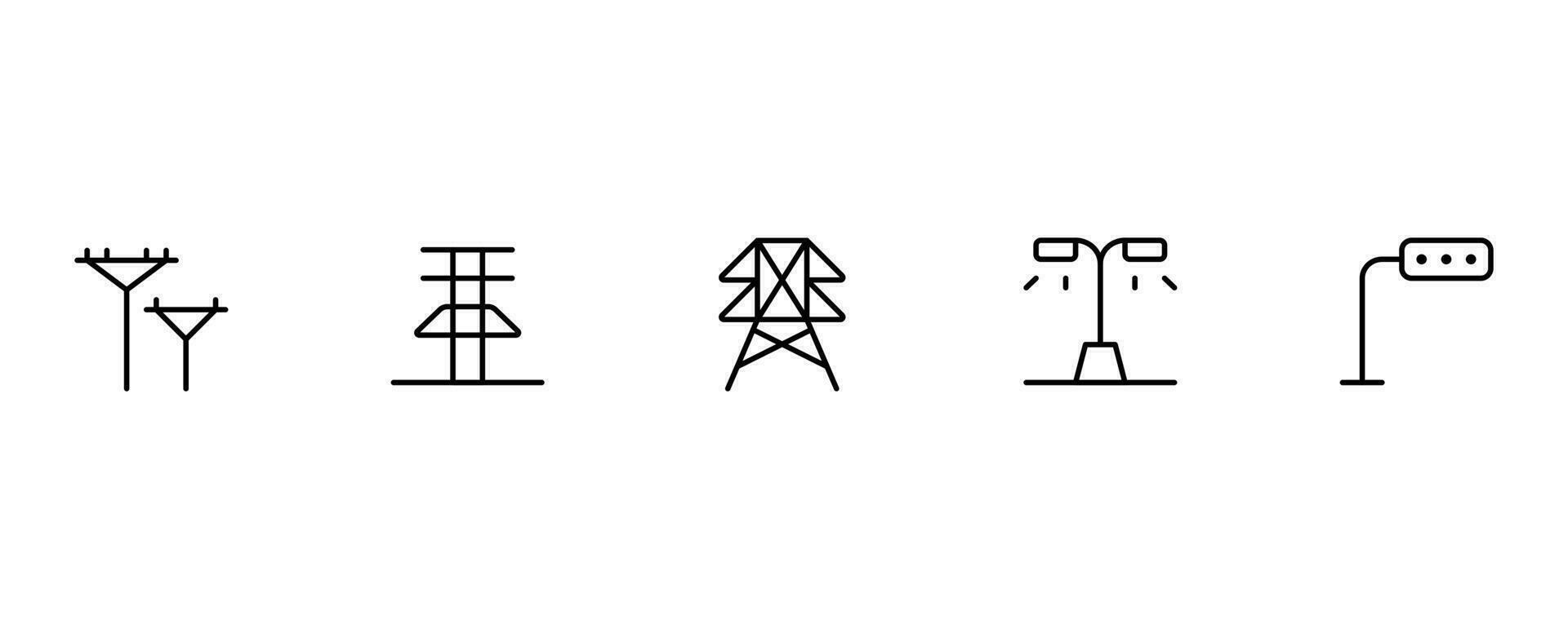 Power line icon. linear Editable Stroke. Line, Solid, Flat Line, thin style and Suitable for Web Page, Mobile App, UI, UX design. vector