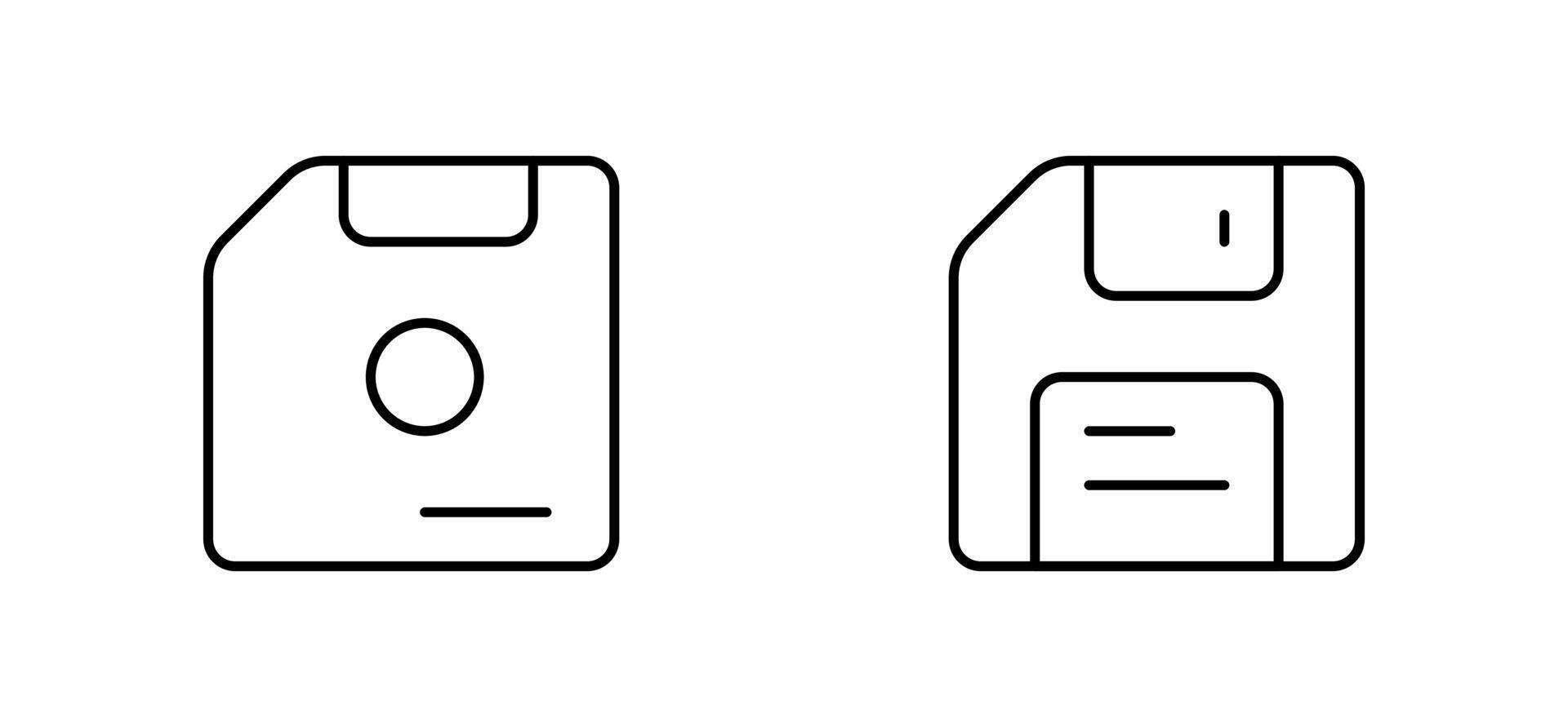 Floppy disk icon or save flat icon for apps and websites, Outline and glyph style UI design