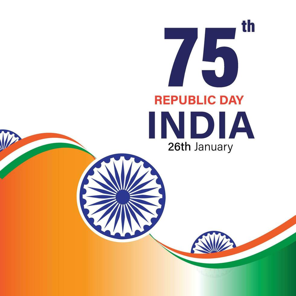 Indian Flag design social media post for 75 th Republic day, 26 January vector