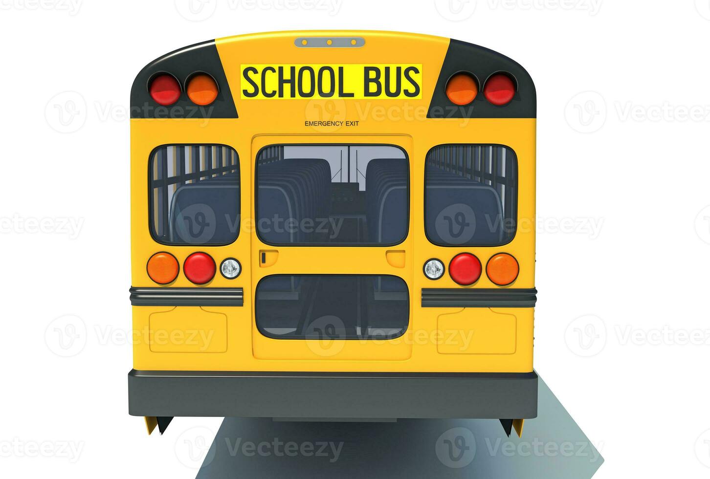 School Bus 3D rendering on white background photo