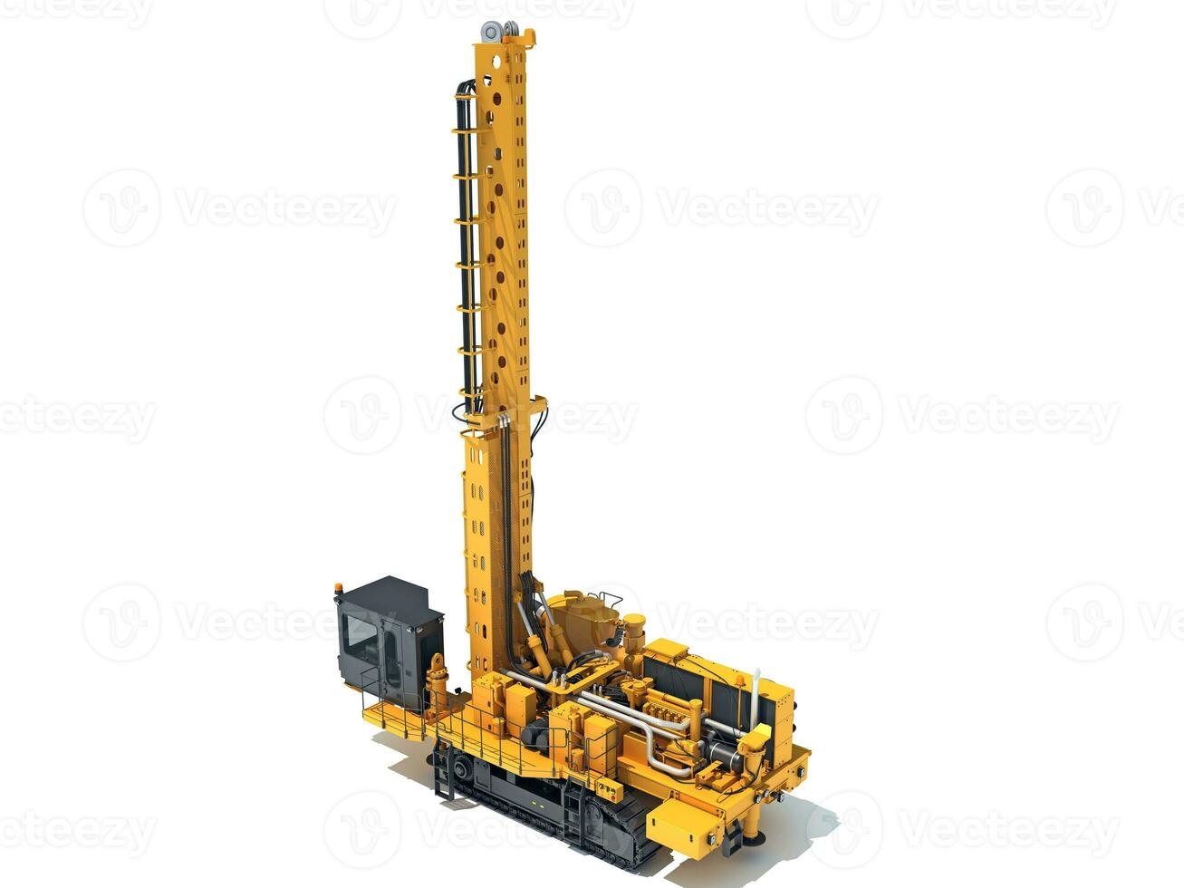 Drilling Rig heavy construction machinery 3D rendering on white background photo