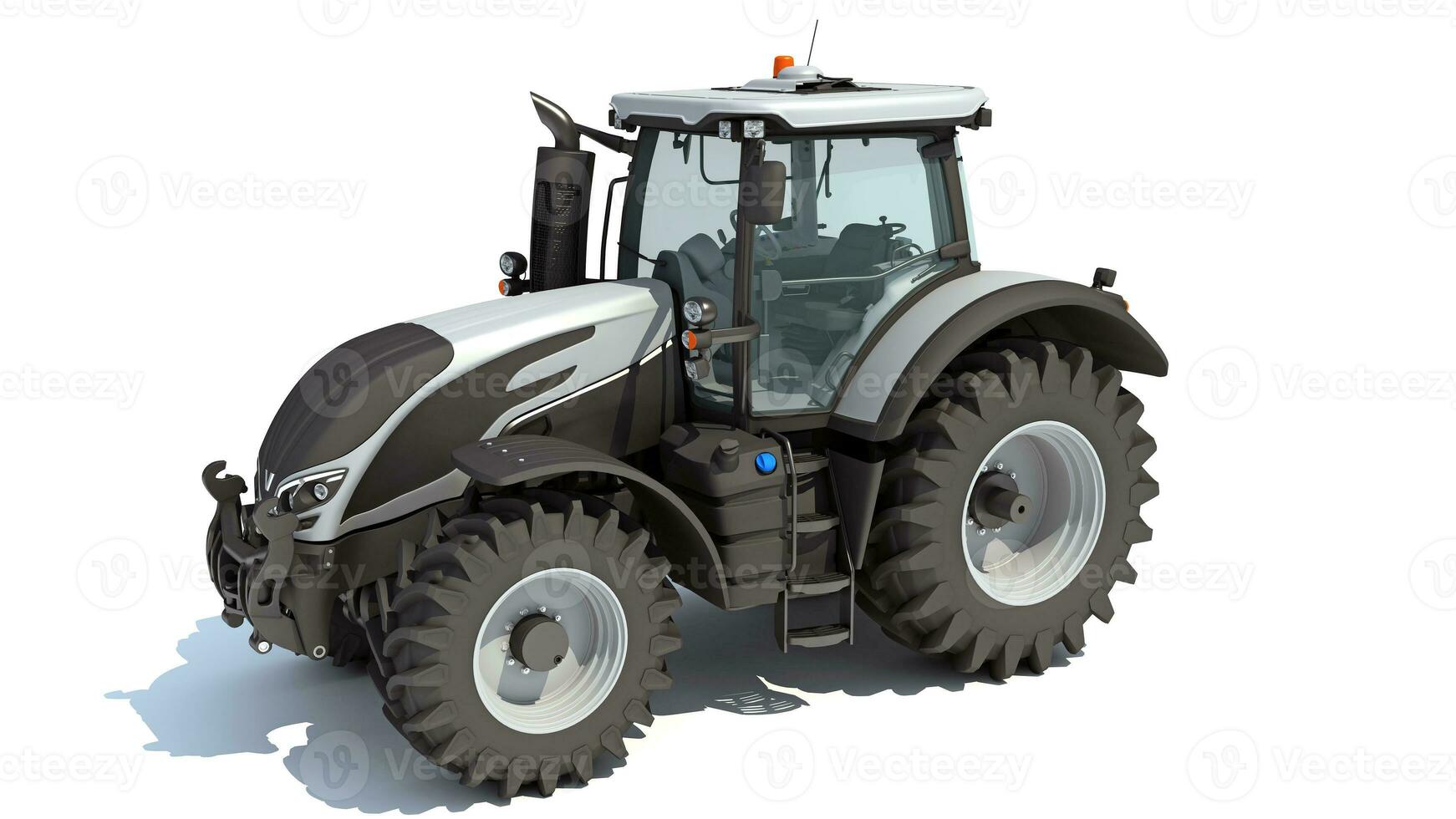 Farm Tractor 3D rendering on white background photo