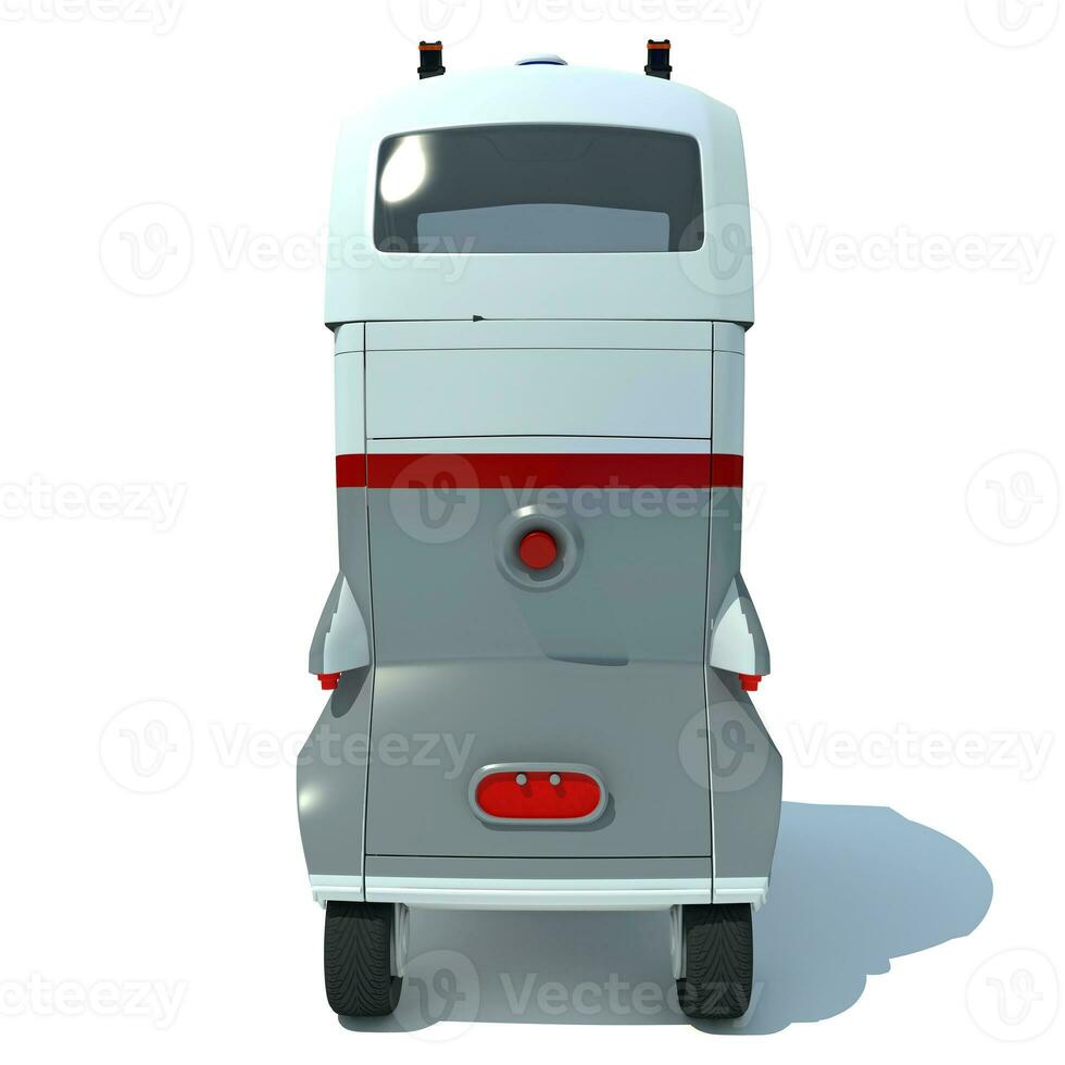 Robot Future Car 3D rendering on white background photo