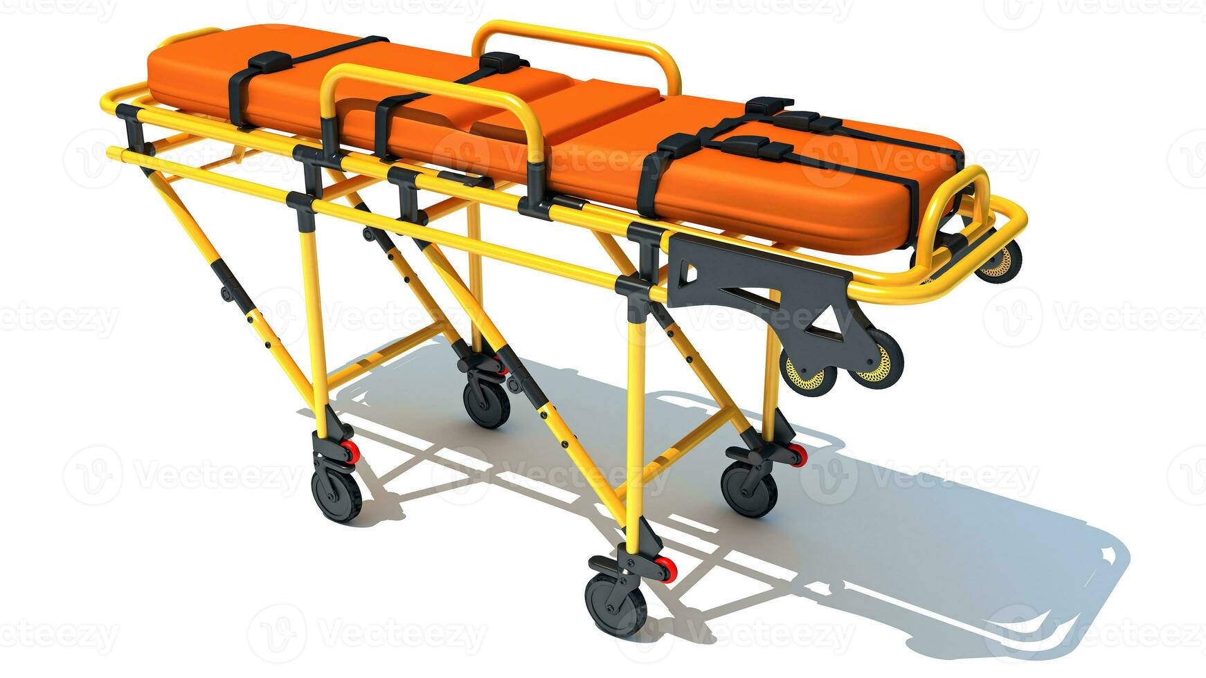 Medical Stretcher Trolley 3D rendering on white background photo