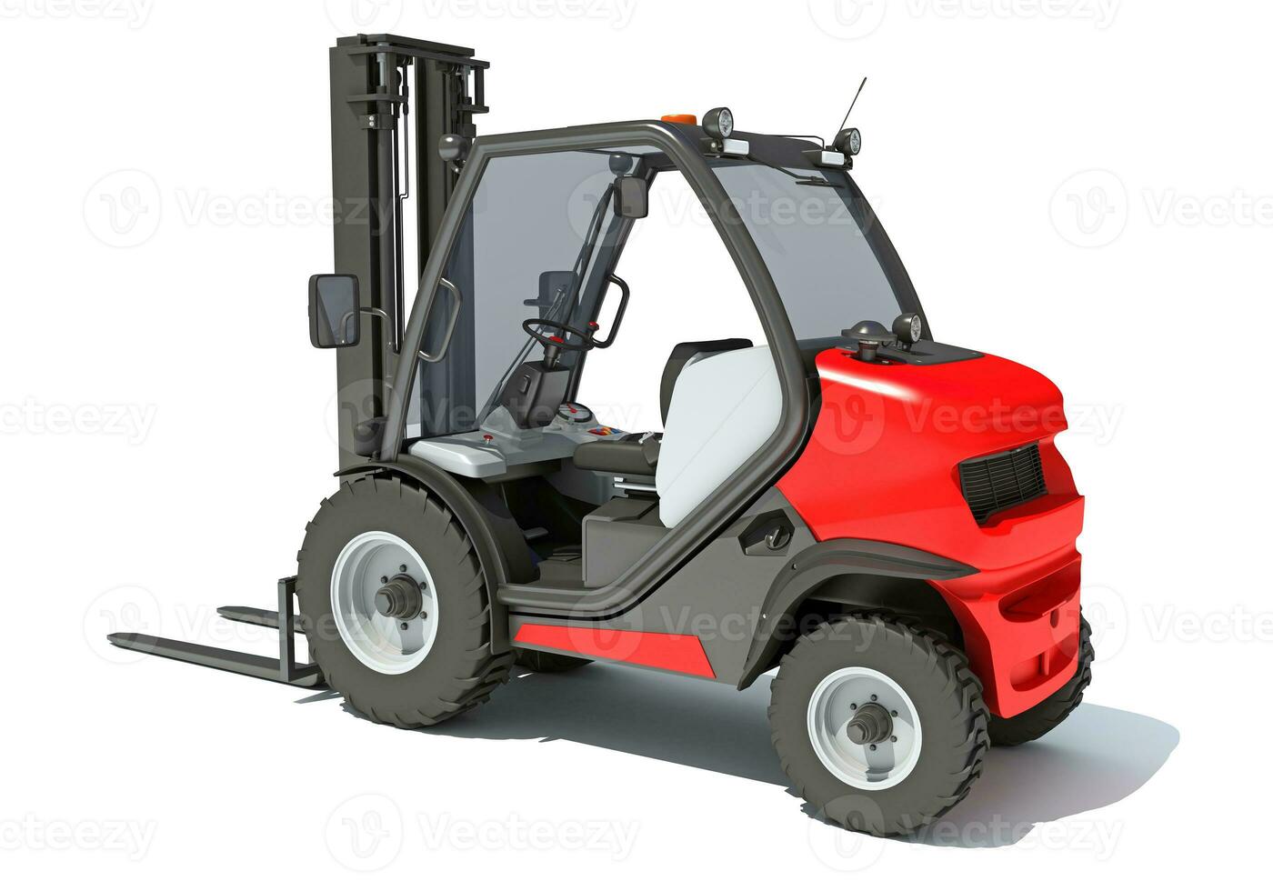 Telescopic Wheel Loader 3D rendering on white background photo