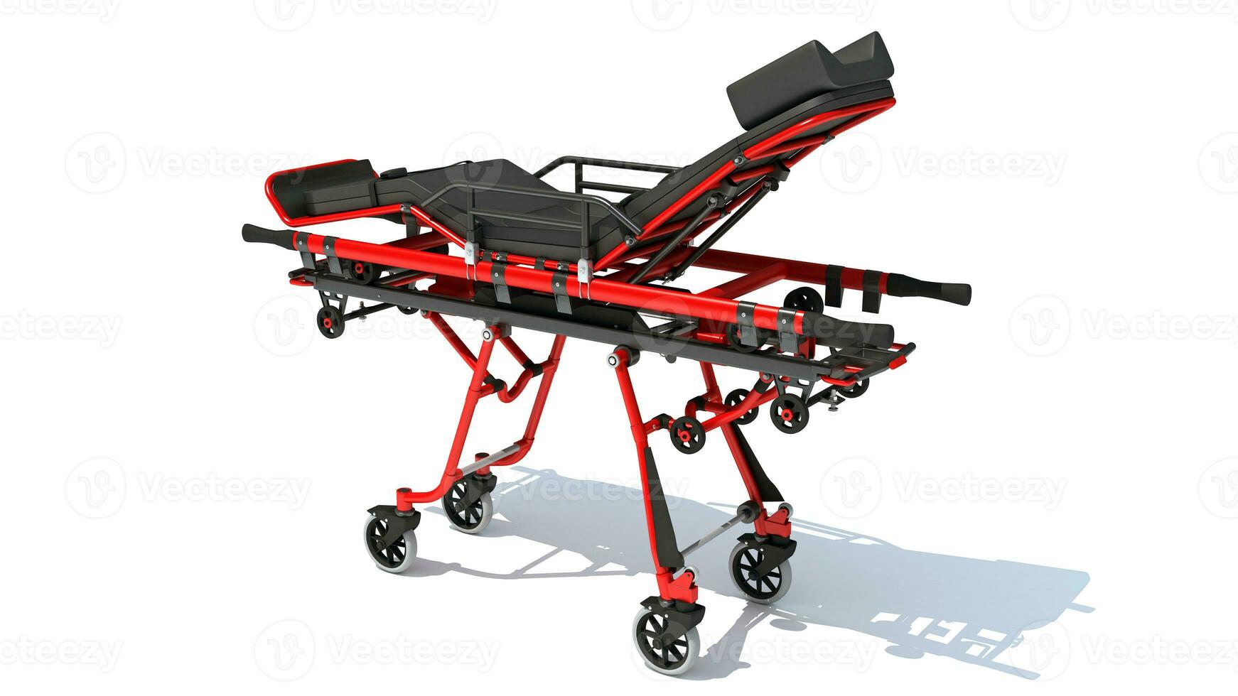 Medical Stretcher Trolley 3D rendering on white background photo