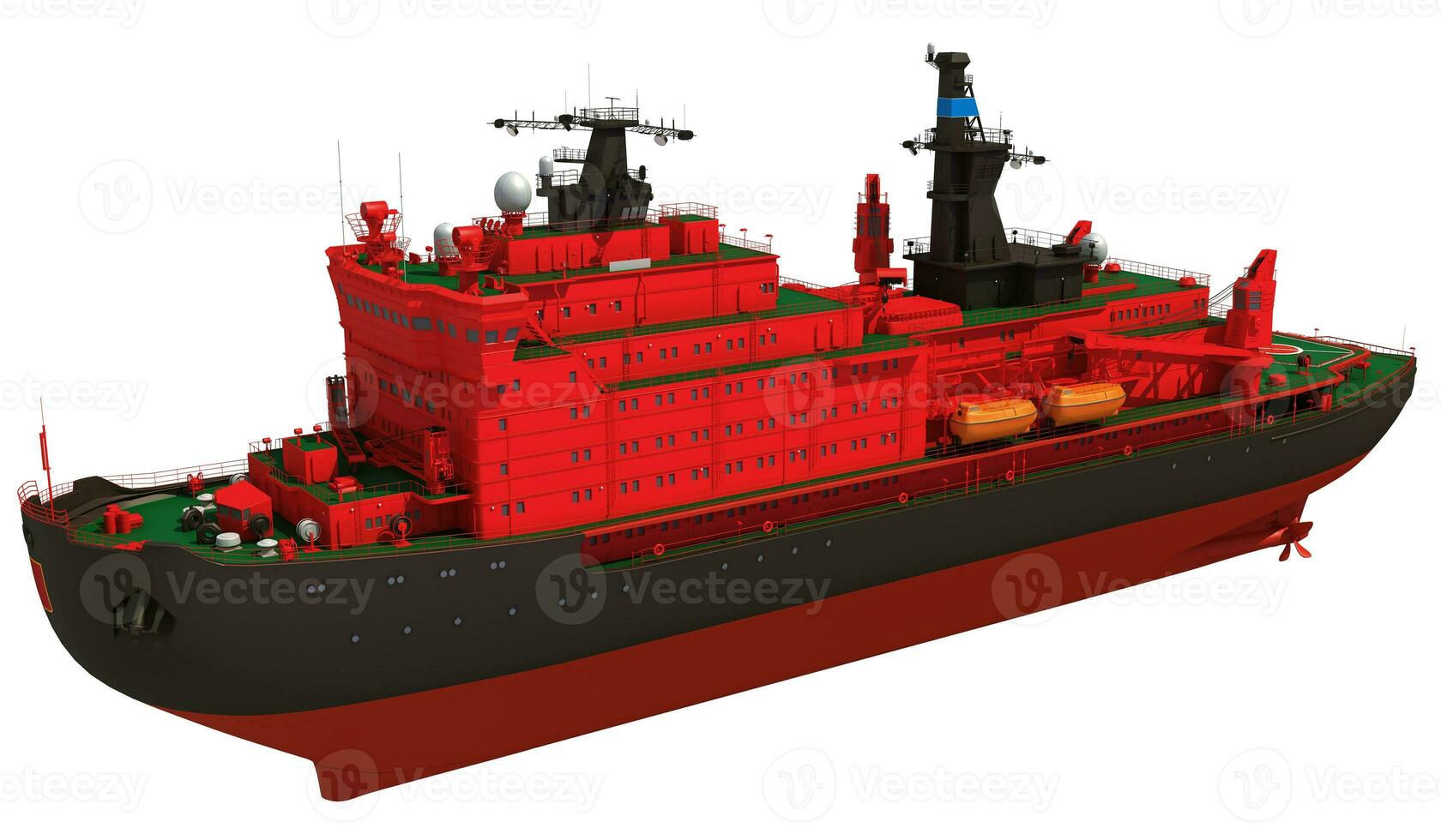 Icebreaker Ship 3D rendering on white background photo