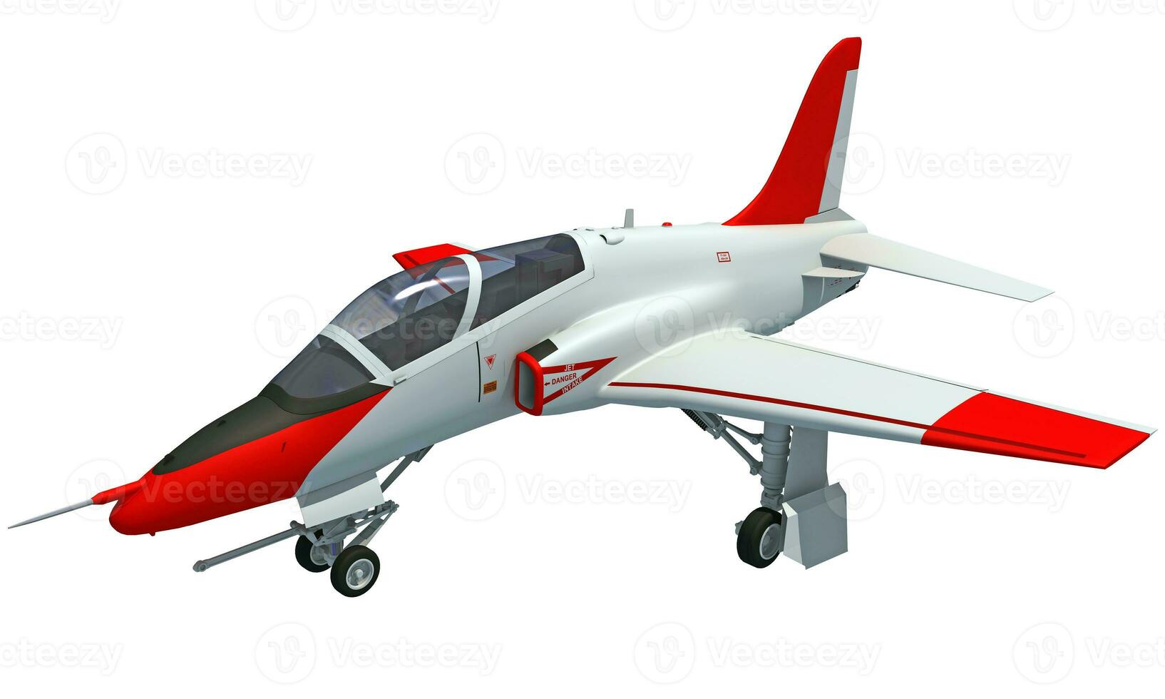 Jet airplane 3D rendering on white background photo