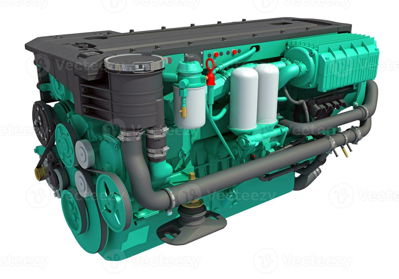 Marine Propulsion Engine for Ships, Yachts and Boats 3D rendering photo