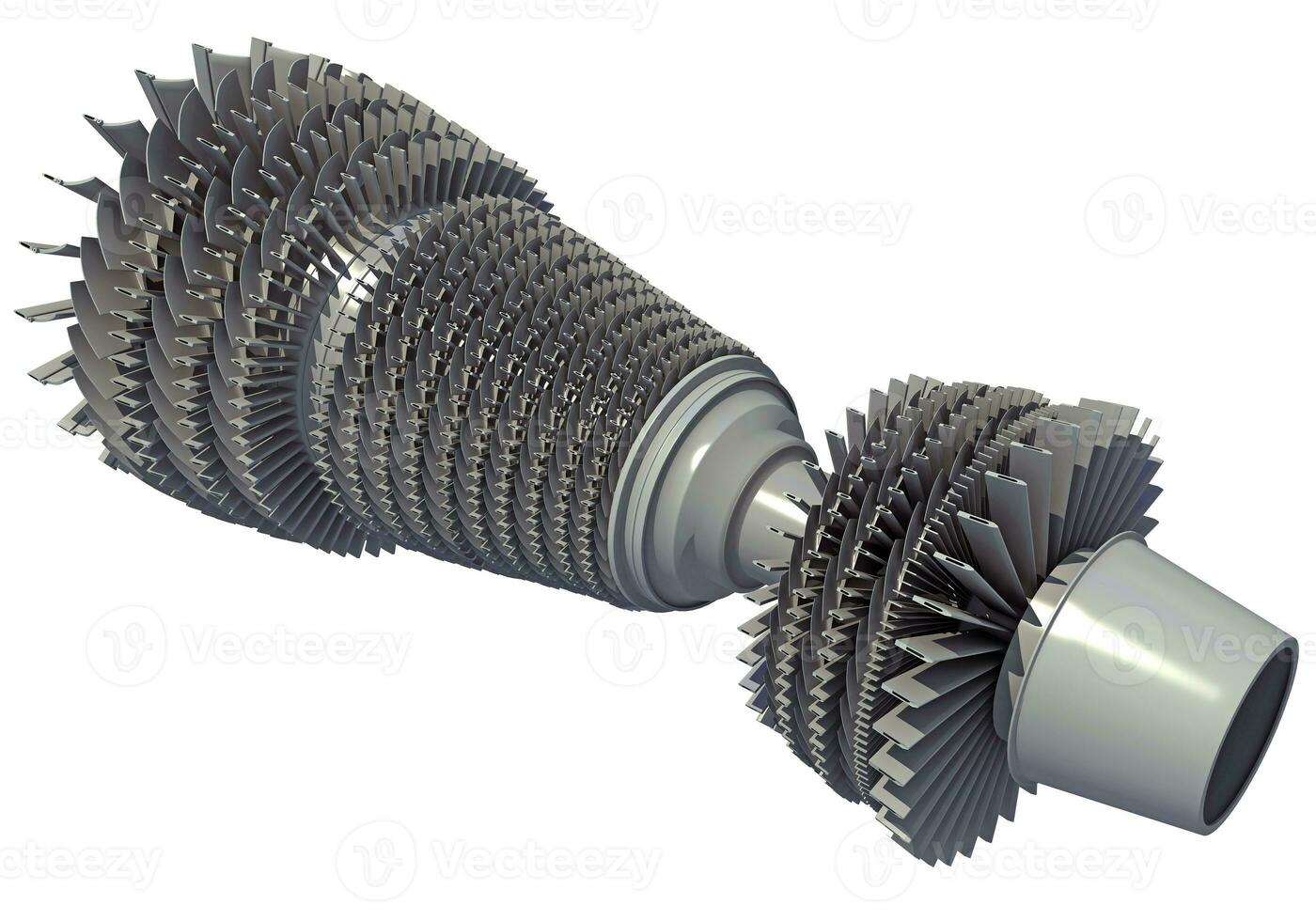 Aircraft Turbine Engine 3D rendering on white background photo