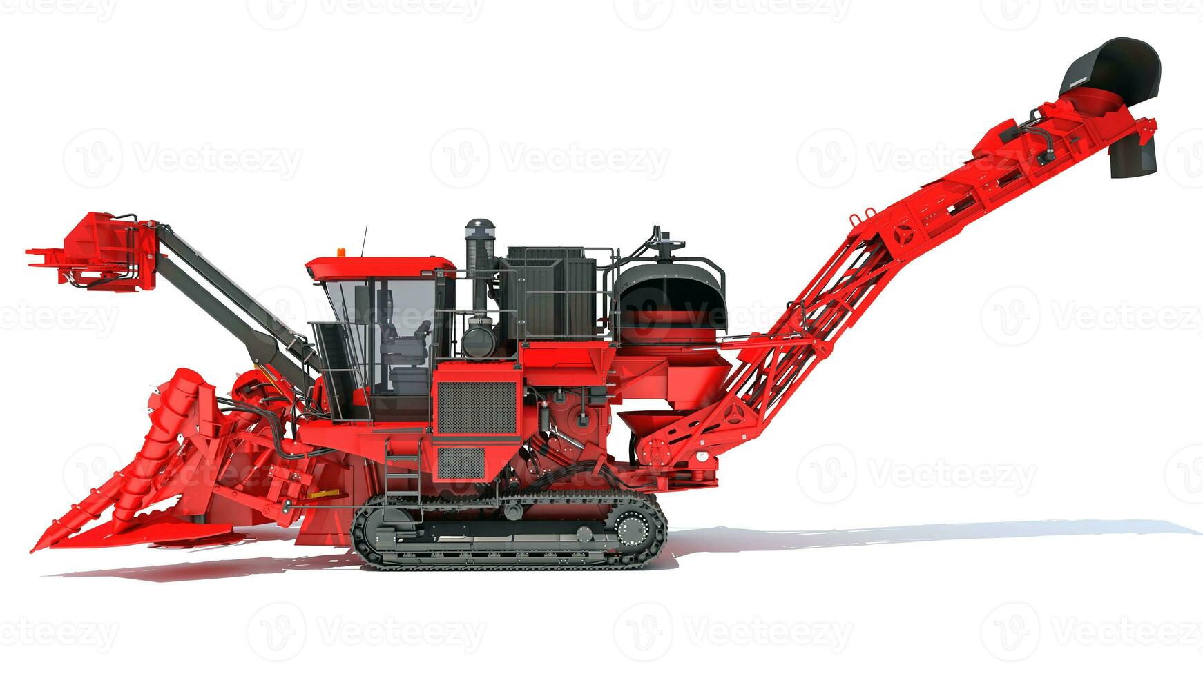 Sugar Cane Harvester 3D rendering on white background photo