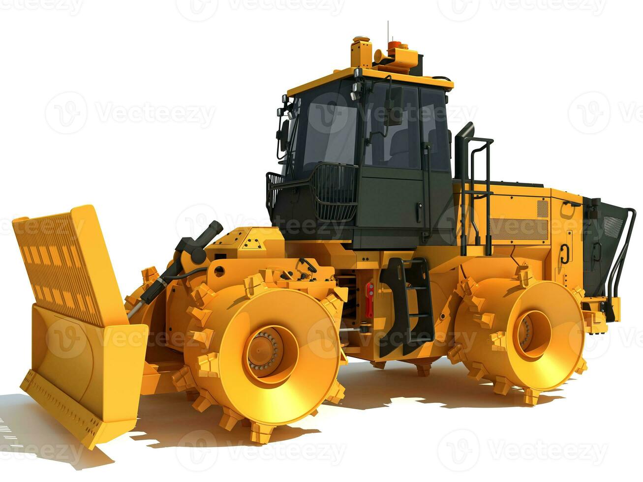 Landfill Compactor 3D rendering on white background photo