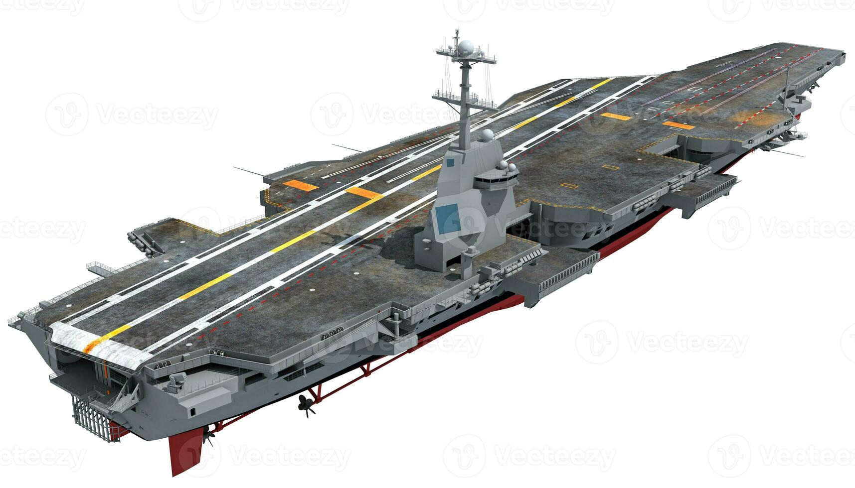 Aircraft carrier military warship, navy 3D rendering ship photo