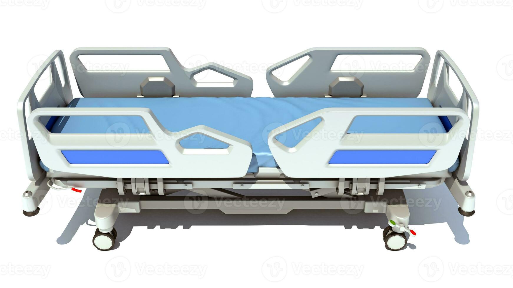 Hospital Medical Bed 3D rendering on white background photo