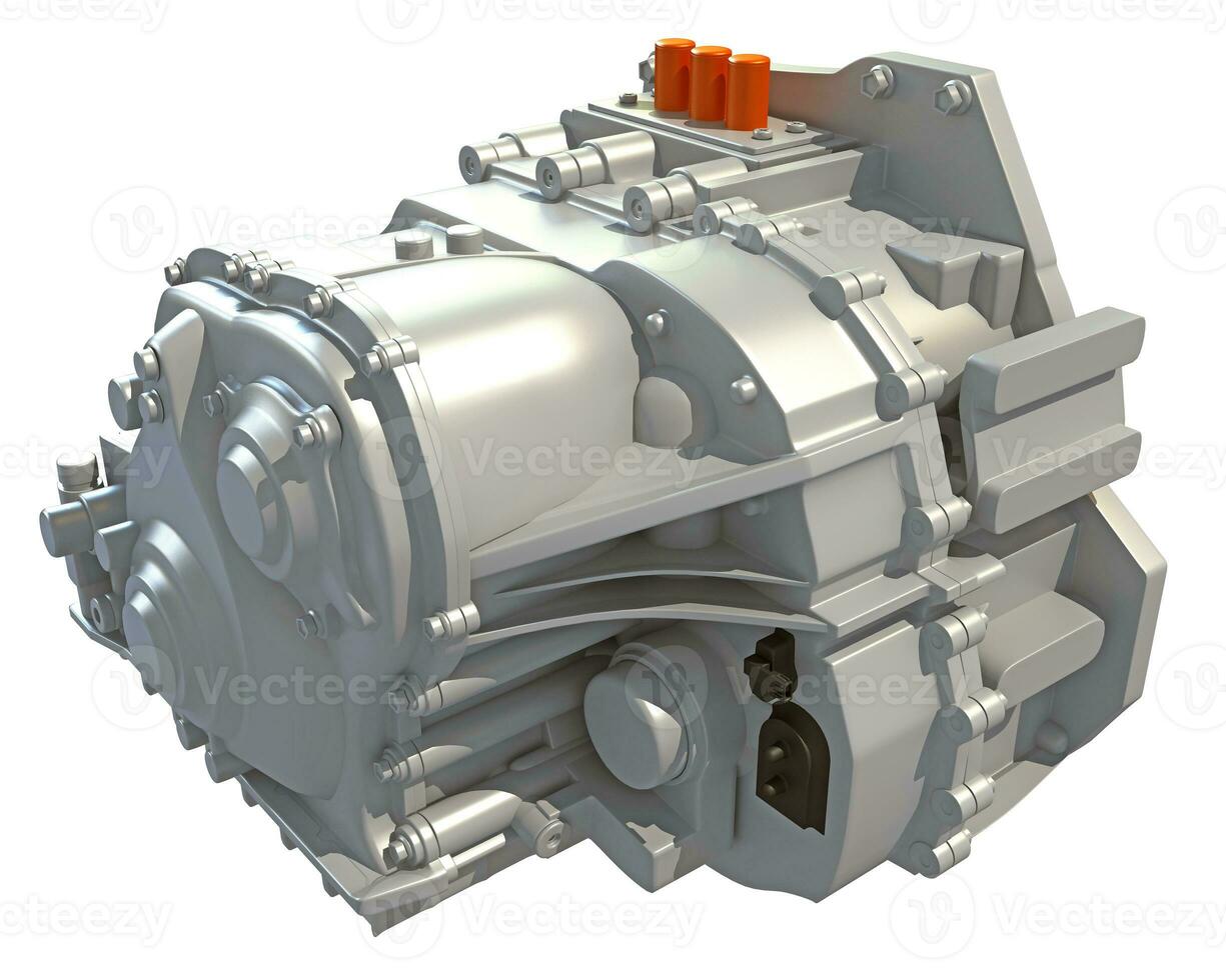 Car Transmission 3D rendering Trans on white background photo