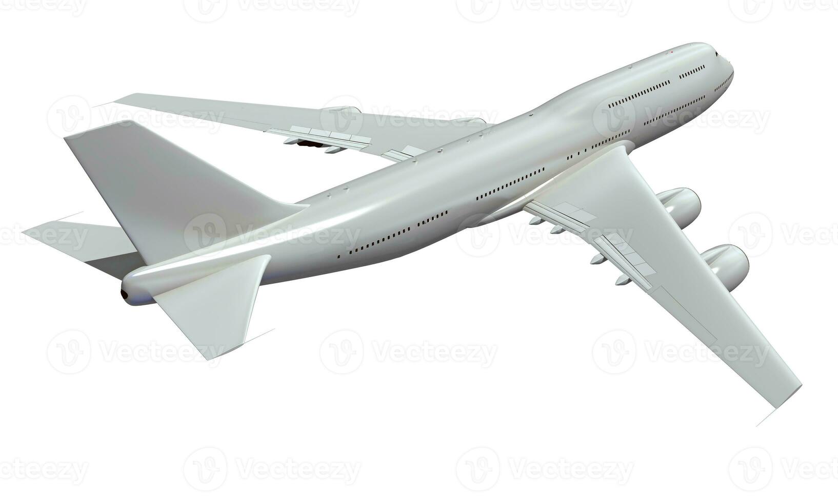 Aircraft 3D rendering airplane on white background photo