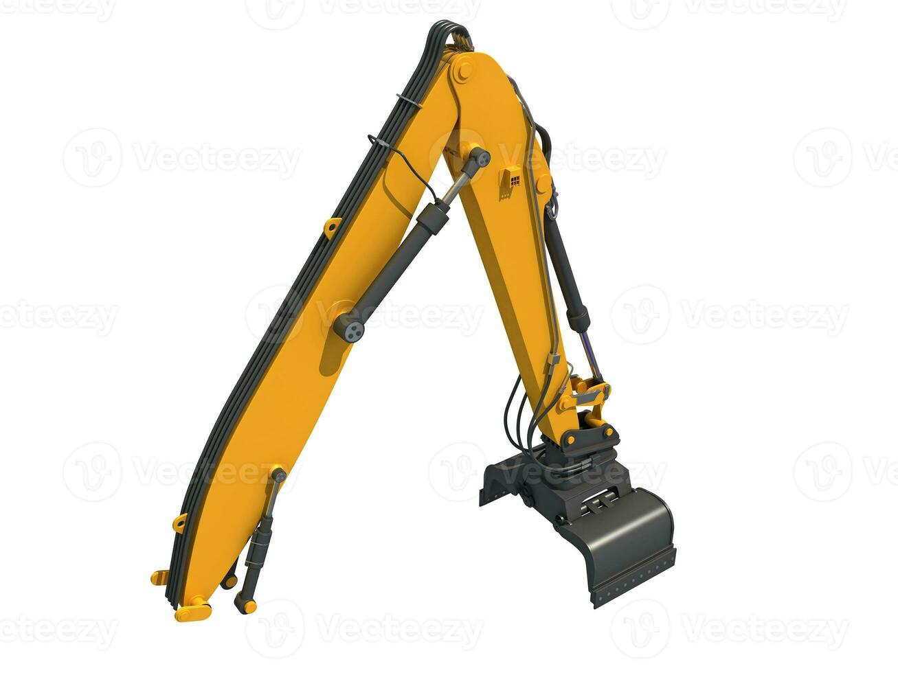 Backhoe Loader Attachment heavy construction machinery 3D rendering on white background photo