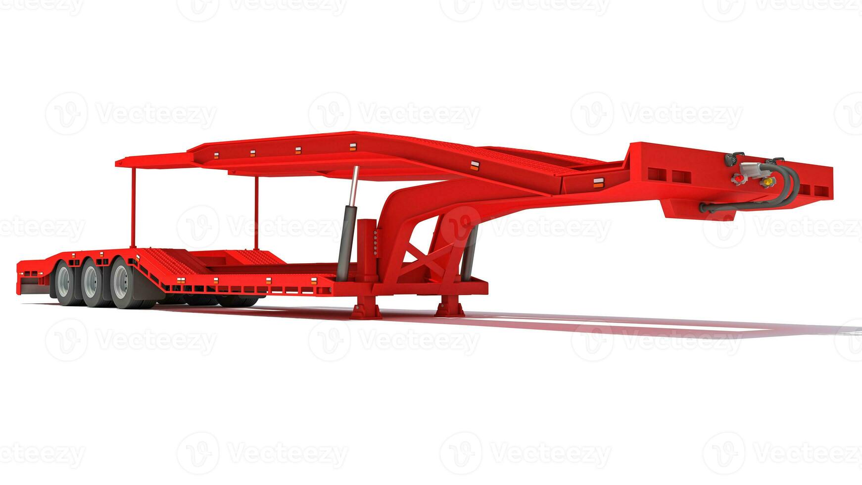 Platform Transporter Trailer 3D rendering on white background photo