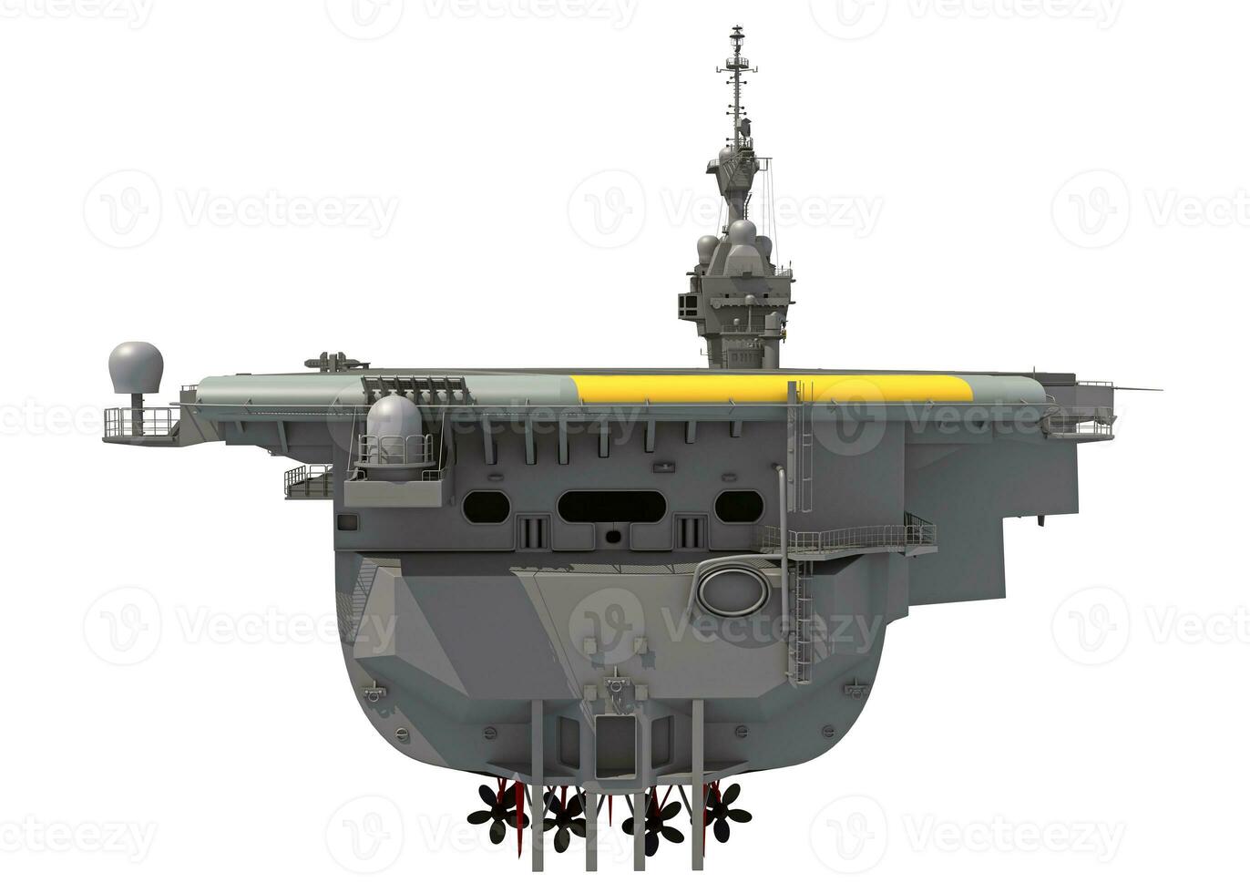 Aircraft Carrier military vessel 3D rendering ship on white background photo