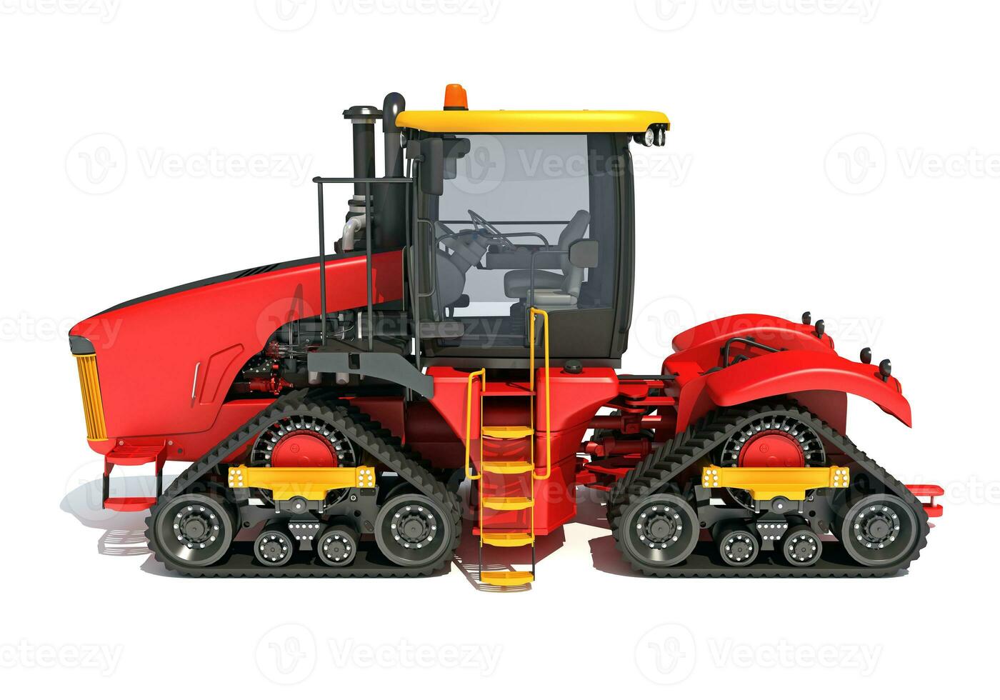 Farm Tractor 3D rendering on white background photo