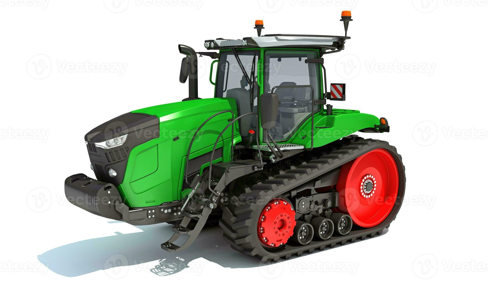 Farm Tractor 3D rendering on white background photo