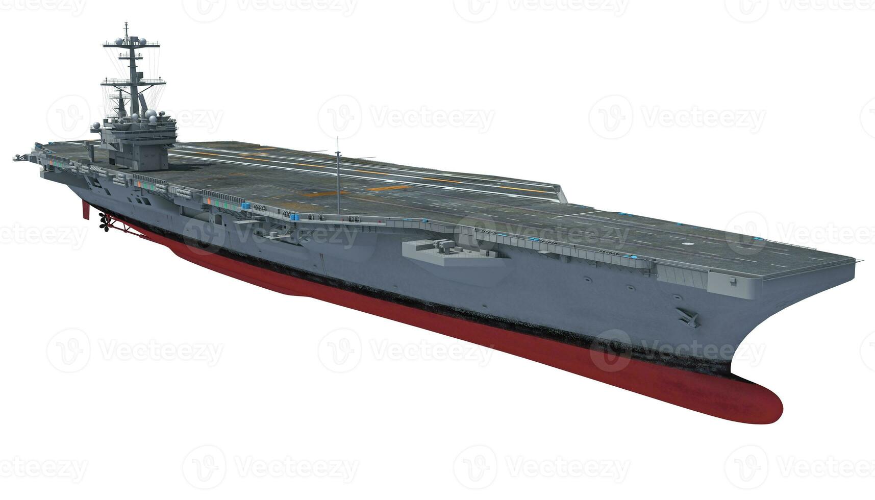 Aircraft Carrier military vessel 3D rendering ship on white background photo