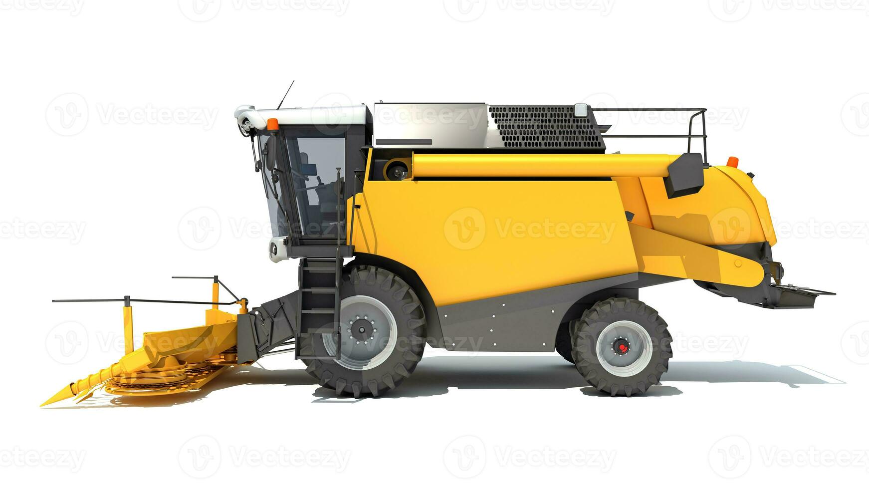 Combine Harvester farm equipment 3D rendering on white background photo