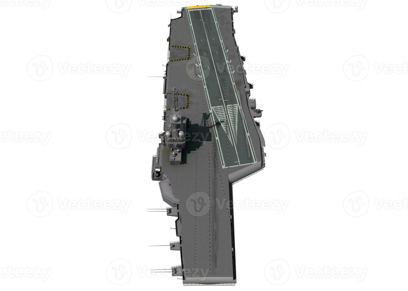 Aircraft Carrier military vessel 3D rendering ship on white background photo