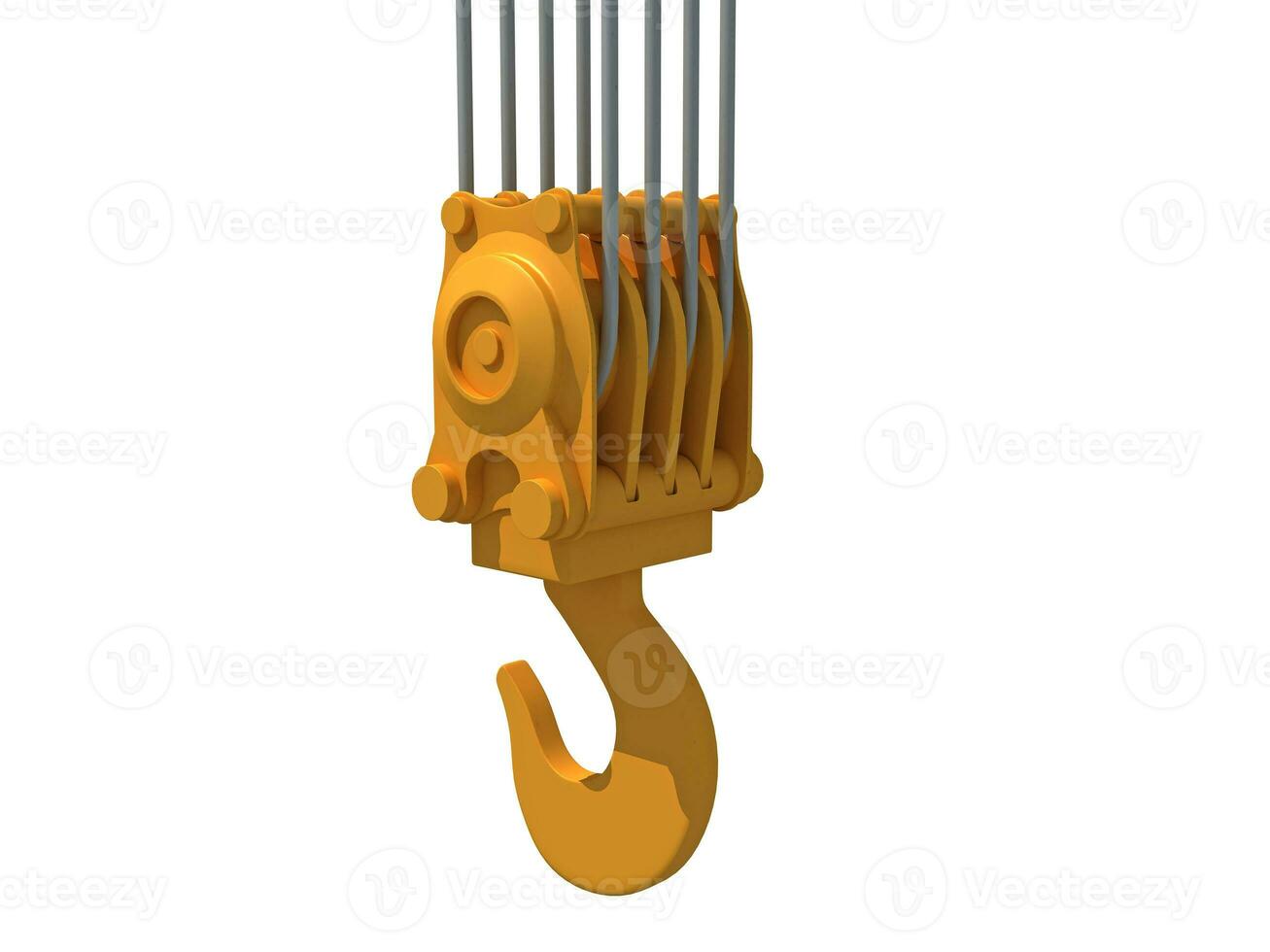 Crane Hook 3D rendering on white background photo