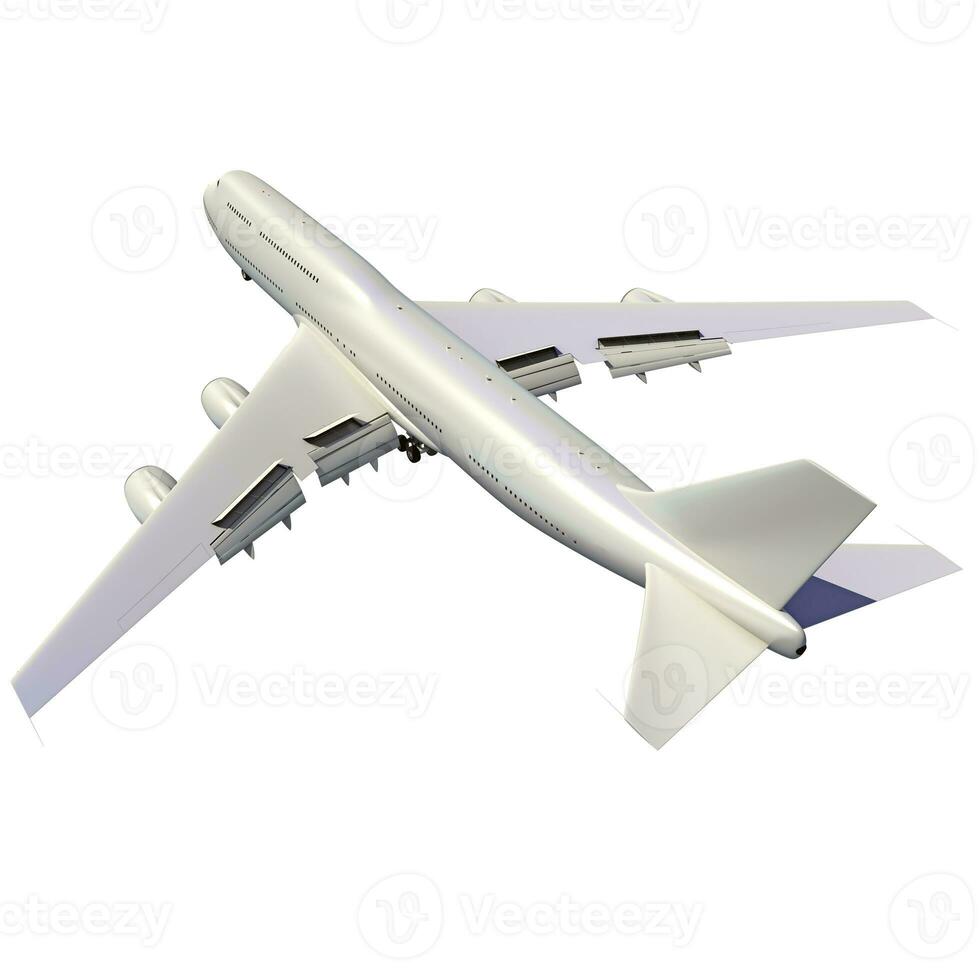 Aircraft 3D rendering airplane on white background photo