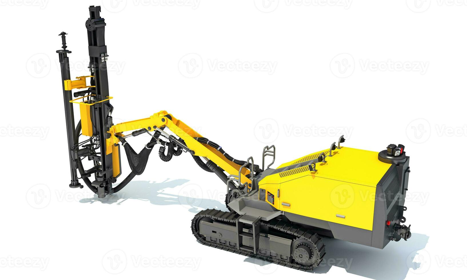 Surface Drilling Rig heavy construction machinery 3D rendering on white background photo