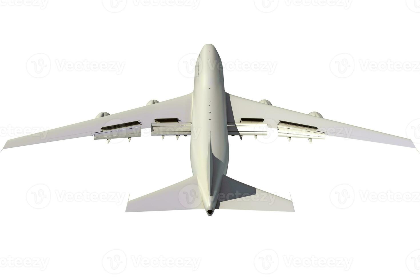 Aircraft 3D rendering airplane on white background photo