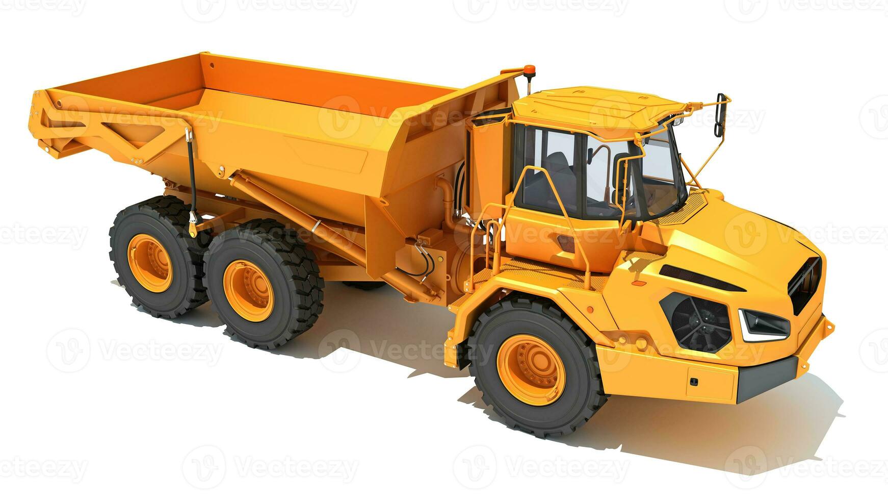 Mining Dump Truck heavy construction machinery 3D rendering on white background photo