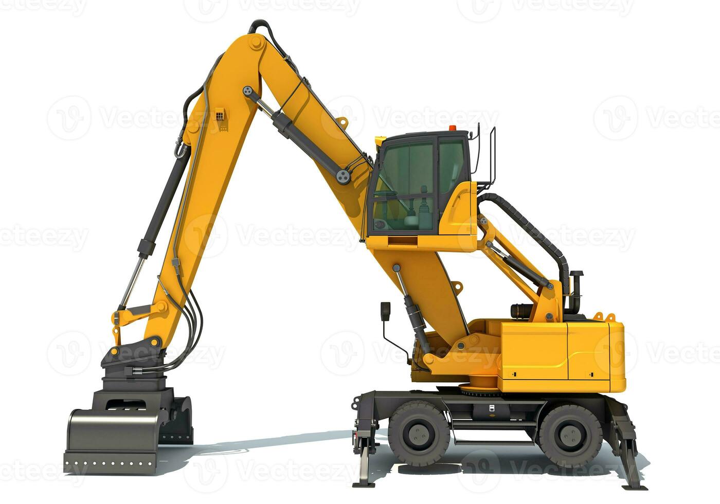 Material Handler heavy construction machinery 3D rendering on white background photo