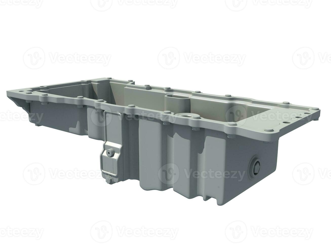 Car Engine Oil Pan Sump 3D rendering on white background photo