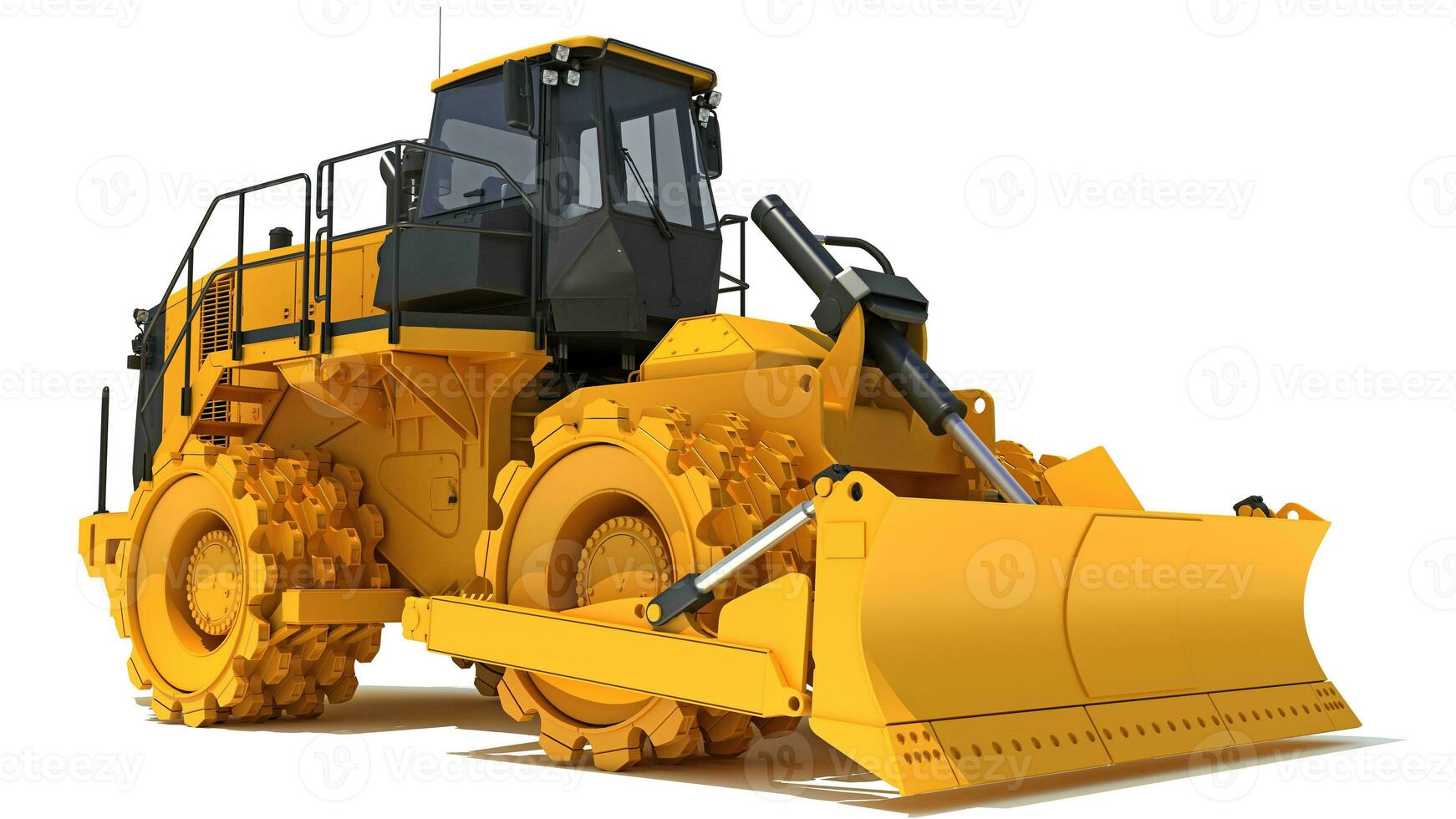 Soil Compactor 3D rendering on white background photo