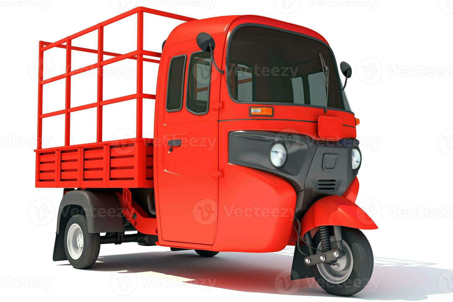 Pickup Mini Truck Carrier 3D rendering on white background photo