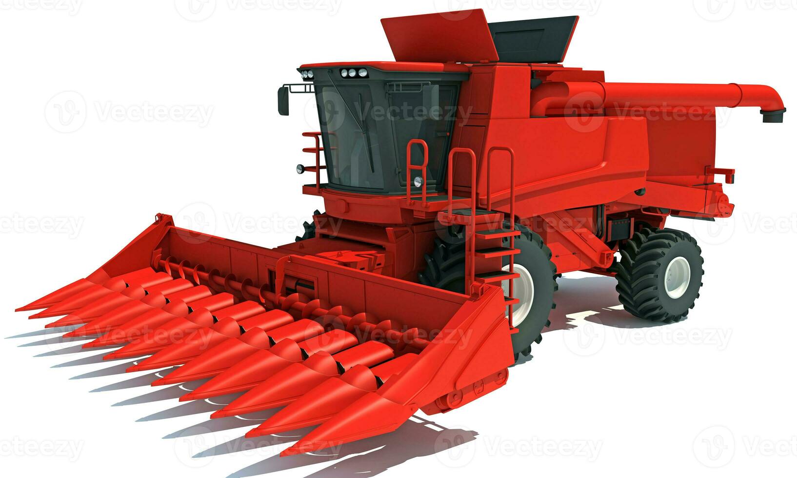 Farm Combine Harvester 3D rendering on white background photo