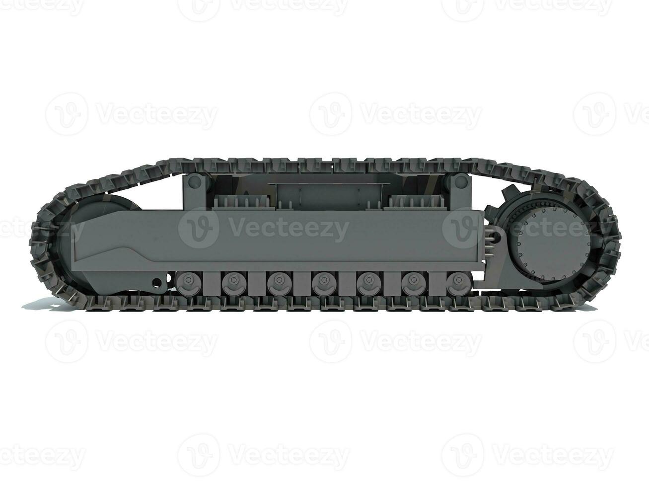 Excavator Track 3D rendering on white background photo