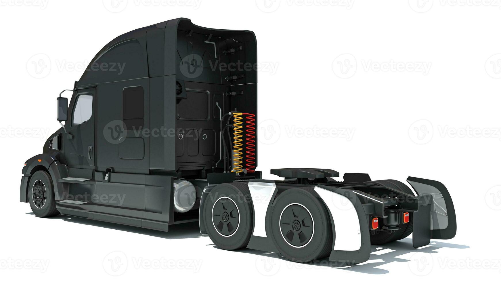 Semi Truck 3D rendering on white background photo