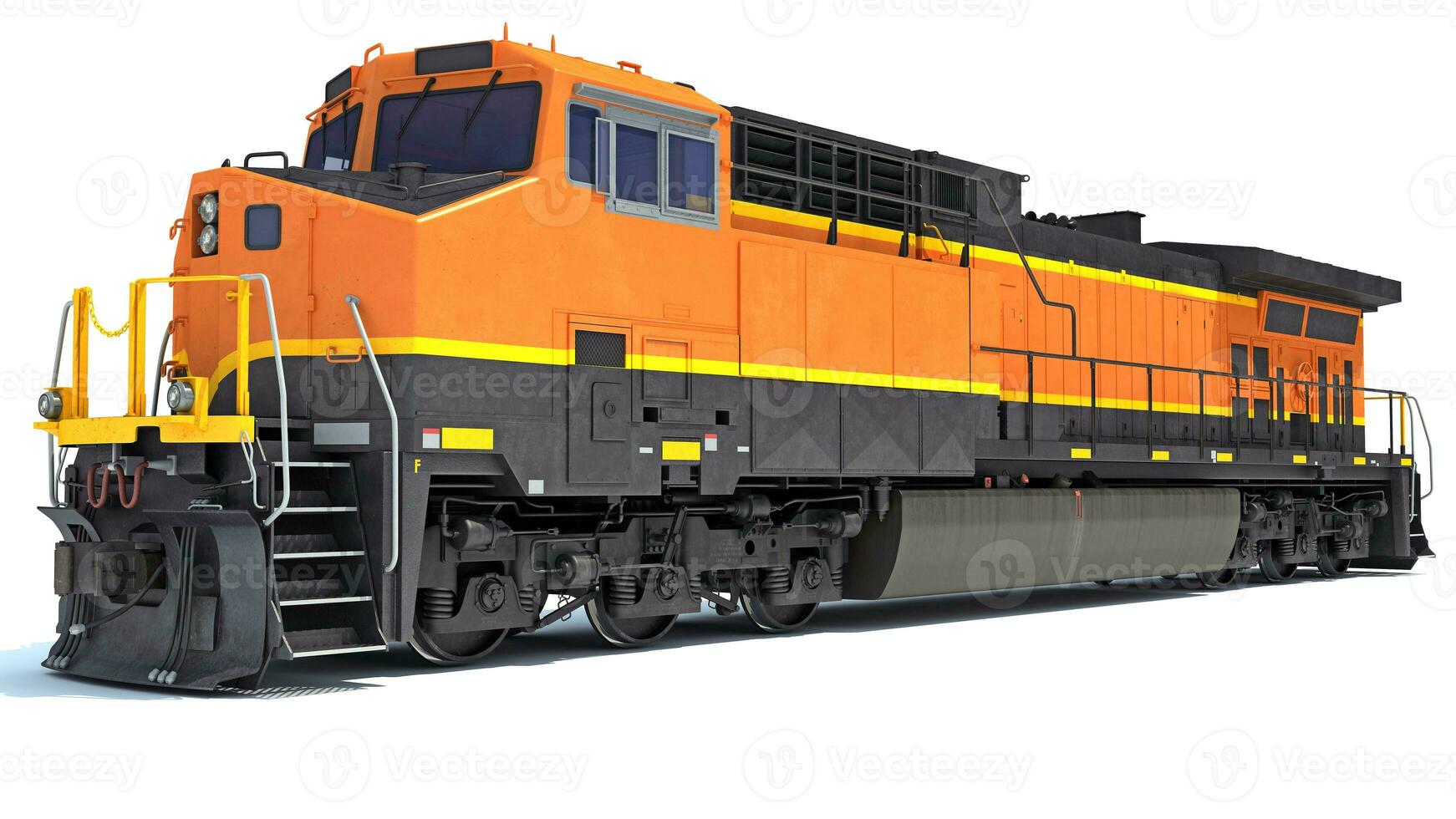 Locomotive Train 3D rendering on white background photo