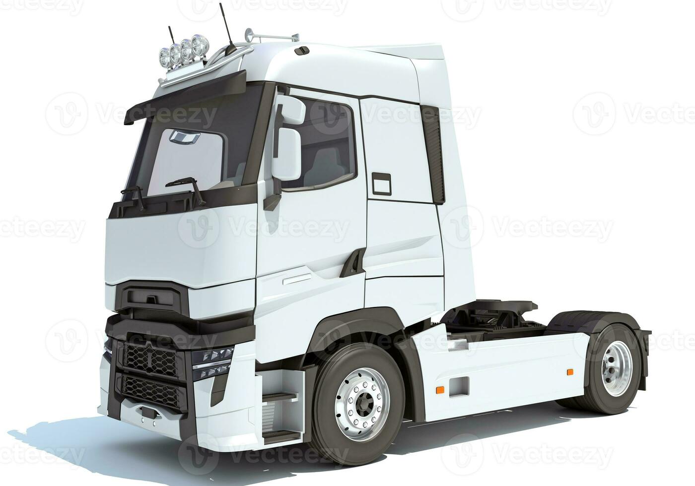 Semi Truck 3D rendering on white background photo