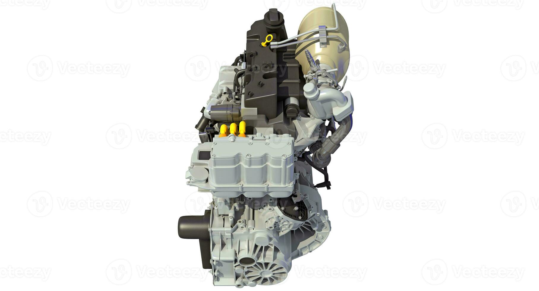 Car Engine 3D rendering on white background photo