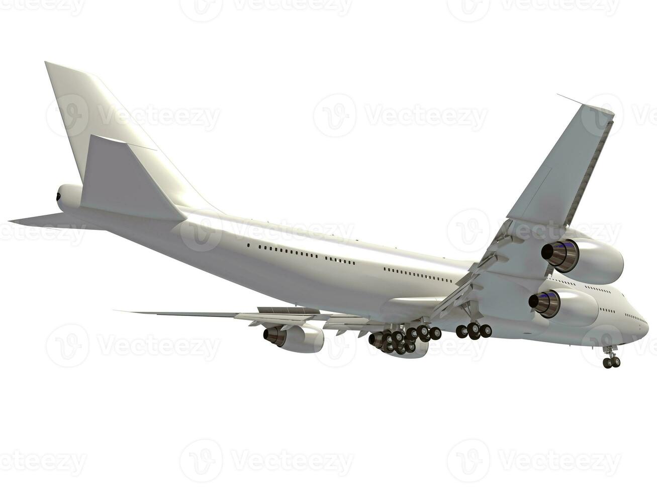 Aircraft 3D rendering airplane on white background photo