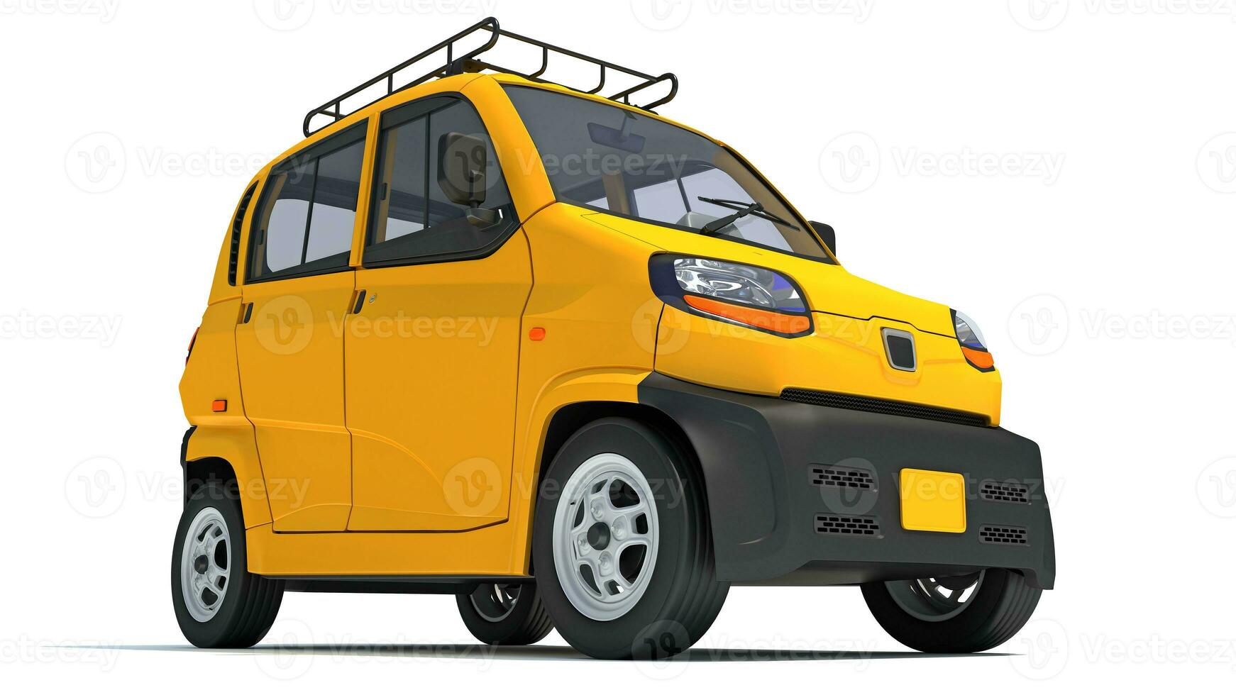 Auto Mini Taxi 3D rendering on white background photo